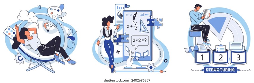 Process optimization vector illustration. Strategic development involves optimizing processes for continuous improvement business Technology plays vital role in efficient optimization business