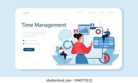 Process optimization web banner or landing page. Idea of business