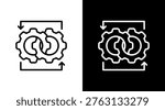 Process Optimization White Icon Set Design