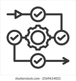 Process Outline Icon Vector Illustration