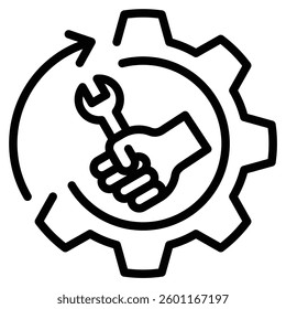 Process Overhaul icon line vector illustration