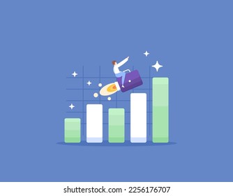 the process to the peak of a career. career path. improving self-quality and self-development. promoted. the efforts of an employee or worker to get the highest post at the job. illustration concept 