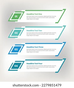 Process presentation infographic template with abstract shapes