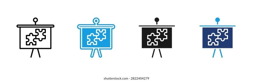 Process Presentation web icon multiple style collection