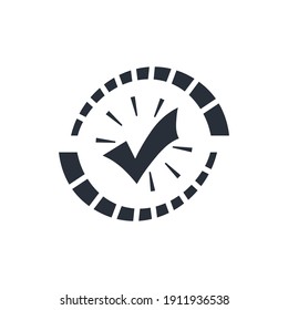 Process processing progress completed. Vector icon isolated on white background.