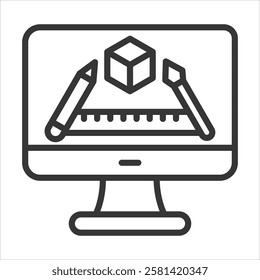 Process Production Icon Vector Illustration Outline