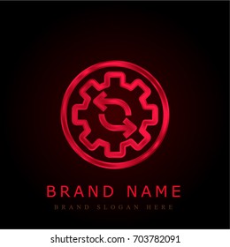 Process red chromium metallic logo
