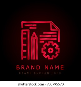 Process red chromium metallic logo
