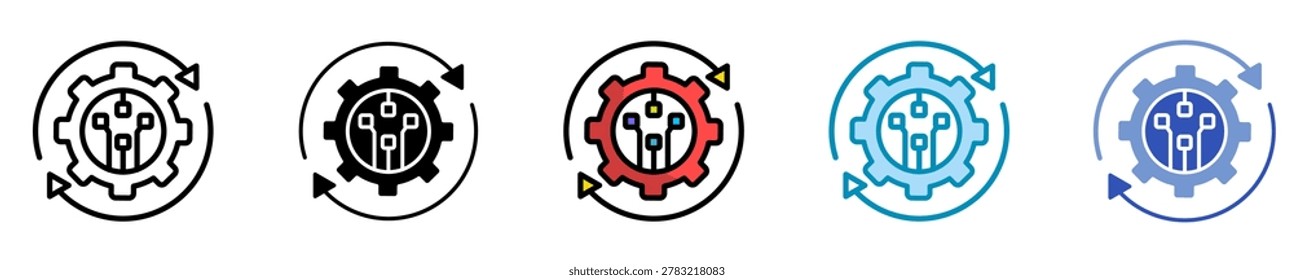 Process Reengineering  Icon Set Multiple Style Collection
