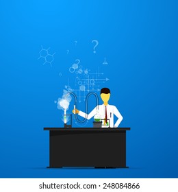 Process Research in a chemical laboratory. The concept of science, medicine and research.