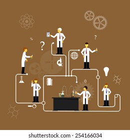 Process Research in a chemical laboratory. The concept of science, medicine and research.