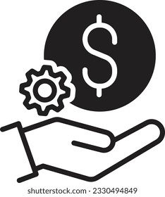 process save money icon  salary investment finance  hand holding dollar icon vector