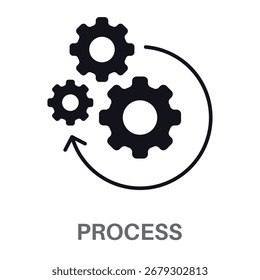 Silhueta de processo Glifos conceito estilo simples Design vetor