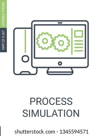 Process Simulation Simple Icon With Editable Stroke