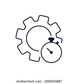 Process speed concept. Vector icon isolated on white background.