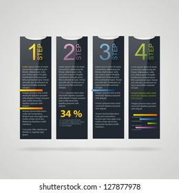 Process, step, info, options banner. Can be used for infographics, vertical cutout lines,  graphic or website layout vector.
