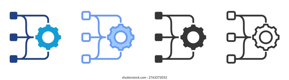 Process Streamlining icon set multiple style collection