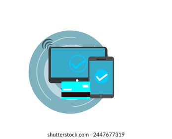 process successful, successful. illustration of successful purchase. flat vector