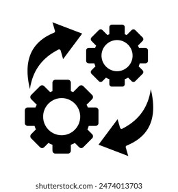 Process symbol in black for your web site design icon color editable