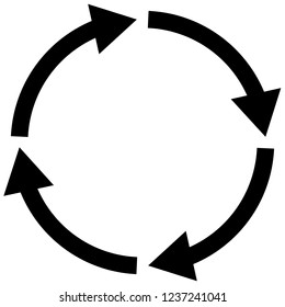 process symbol on white background. four step cycle arrow sign. flat style. cycle icon for your web site design, logo, app, UI. arrow cycle symbol.

