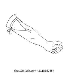 The process of taking blood from a vein with a syringe first aid to a person in an accident