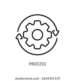 Processar ícones de vetor de linha fina.