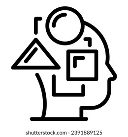 Process thinking icon outline vector. Critical mind. Skill human