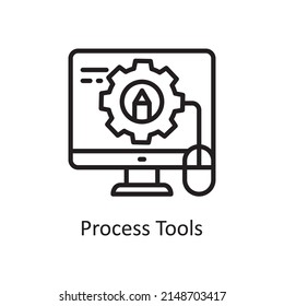 Process Tools vector Outline Icon Design illustration. Creative Process Symbol on White background EPS 10 File