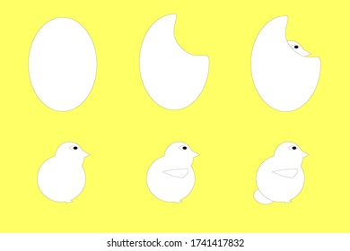 the process of turning eggs into chicken vector