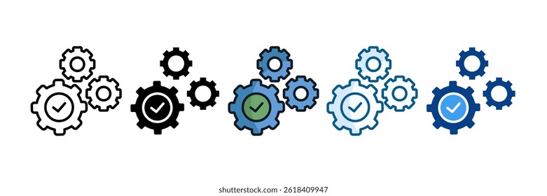 Process Validation Icon Set Multiple Style Collection