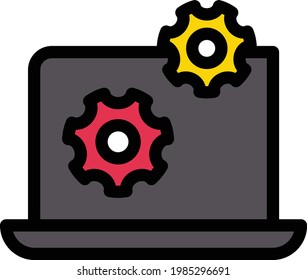 process vector color line icon
