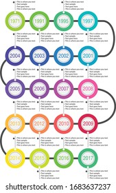 Process Vector diagram, Colorful timeline diagram and vector mind map