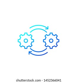 process vector icon in linear style