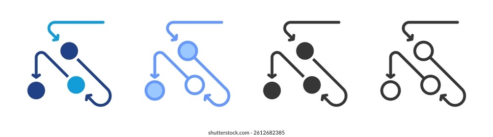 Process Visualization icon set multiple style collection