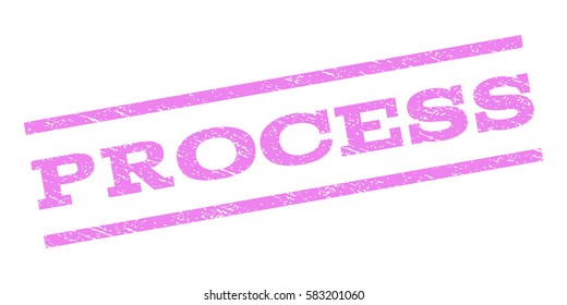 Process Watermark Stamp. Text Tag Between Parallel Lines With Grunge Design Style. Rubber Seal Stamp With Dust Texture. Vector Violet Color Ink Imprint On A White Background.