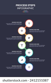 Process Workflow 7 Steps Modern Design Template for Infographics