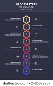 Process Workflow 8 Steps Modern Design Template for Infographics	