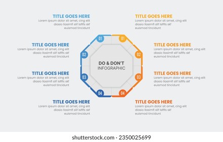 Process Workflow, Do and Don't, Comparison Chart Infographic Template Design	
