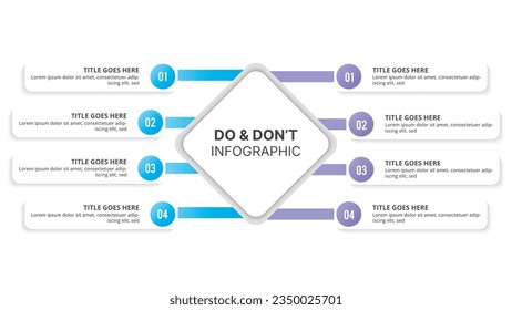 Process Workflow, Dos and Don'ts, Comparison Chart Infographic Template Design	