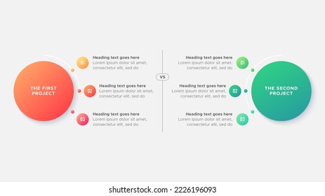 Process Workflow Features Options Comparison Chart Diagram Circles Infographic Design Template