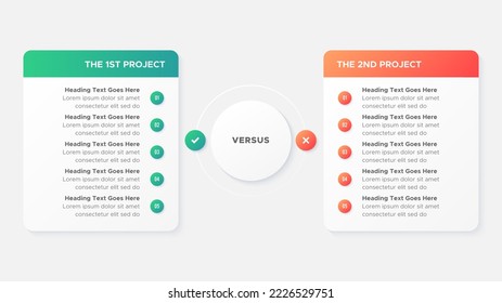 Process Workflow Features Options Comparison Chart Diagram Circles Infographic Design Template