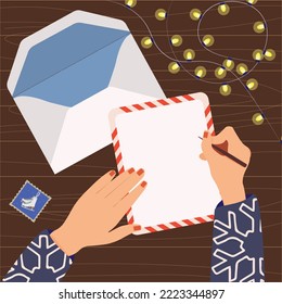 The process of writing a letter to Santa Claus