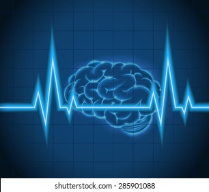 Processes  brain of waves the concept idea creative. vector
