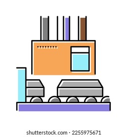 procesamiento del vector de iconos de color de producción de aluminio. señal de producción de aluminio de procesamiento. ilustración de símbolo aislado
