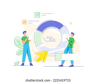 processing and analysis. Modern vector illustration,Business charts and diagrams