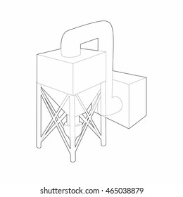 Processing chemicals icon in outline style isolated on white background. Manufacture symbol