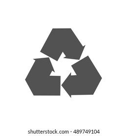 Processing of the color gray line icon. Symbol for recycling products or made from recycled materials. The classical form of a triangle. vector illustration