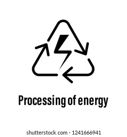 Processing of energy icon with description. Element of energy saving icon for mobile concept and web apps. Detailed Processing of energy icon can be used for web and mobile