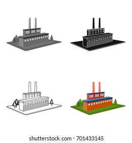 Processing factory. Factory and industry single icon in cartoon style isometric vector symbol stock illustration web.