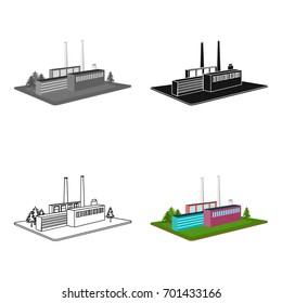 Processing factory. Factory and industry single icon in cartoon style isometric vector symbol stock illustration web.